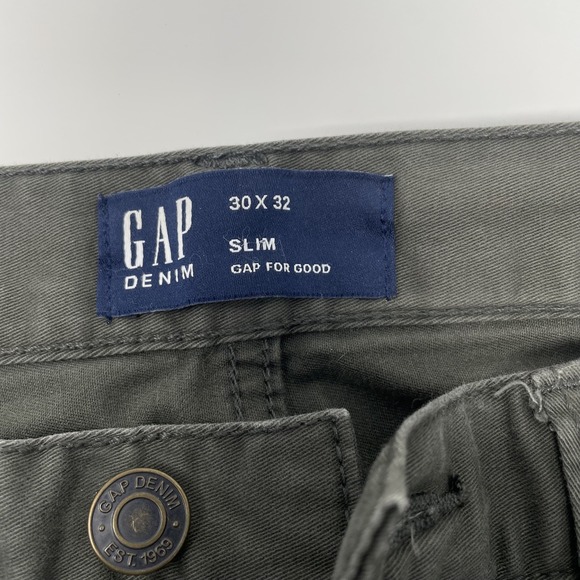Gap Men's Grey Denim Pants 30x32 Slim Fit Straight Leg - Picture 4 of 5